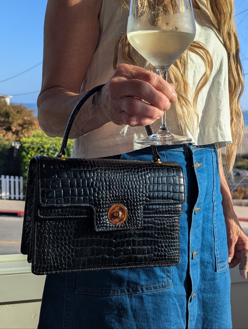 Saks Fifth Ave Crocodile Bag